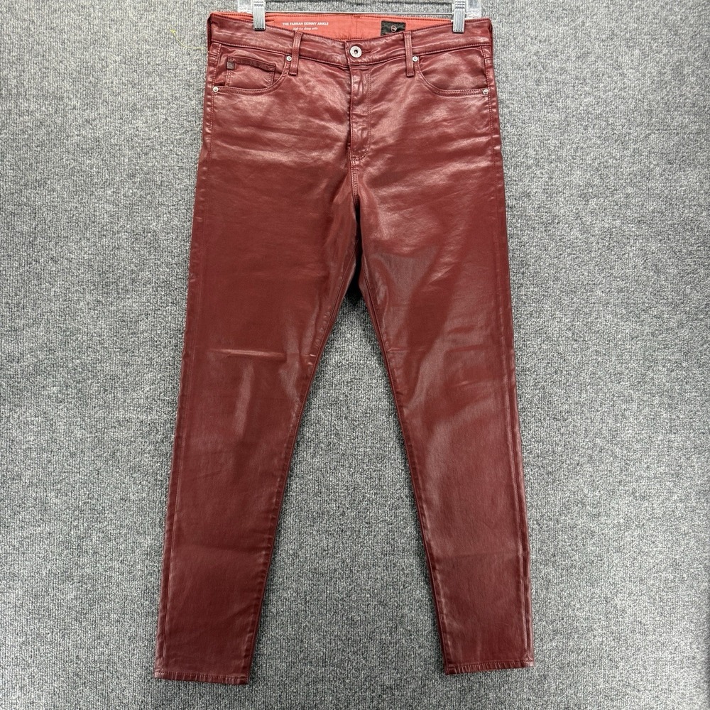 AG Adriano Goldschmied Pants Womens 32 Waxed Farrah Skinny Ankle Casual Western